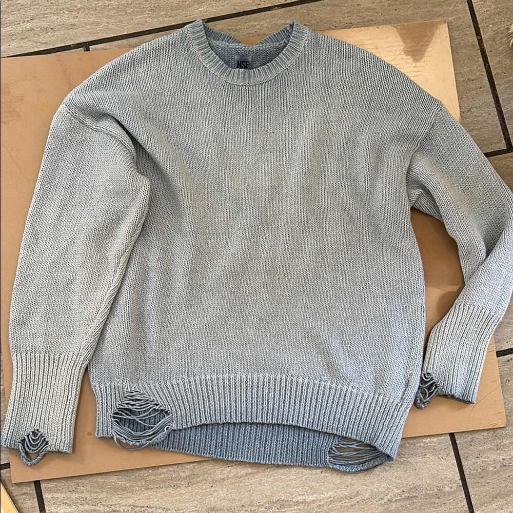 NSF Womens Crew Sweater soft denim blue Small